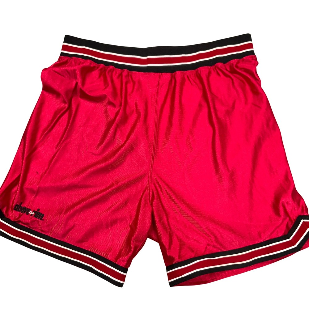 Reebok Above the Rim Basketball Shorts Mens L Red Stripe 90s Nylon